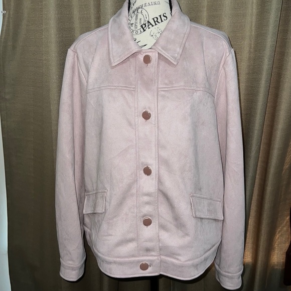 Anne Klein Women's 5 Button Jacket with Flap Pockets, Ballet, Size: XL - Picture 2 of 9